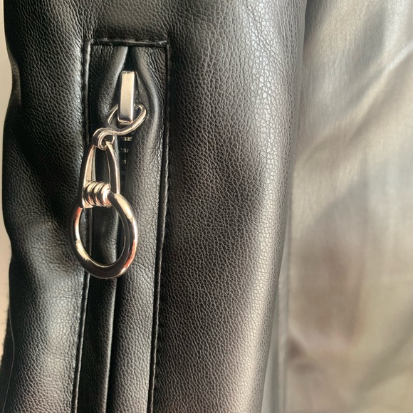 JOIE Black Faux Leather Jacket size xs - Picture 4 of 6